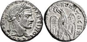 SYRIA, Seleucis and Pieria. Laodicea ad Mare. Macrinus, 217-218. Tetradrachm (Billon, 25 mm, 11.85 g, 6 h). AYT K [M OΠ CЄOY] MAKPЄINOC CЄΒ• Laureate ...