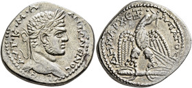 SYRIA, Seleucis and Pieria. Seleucia Pieria. Caracalla, 198-217. Tetradrachm (Billon, 27 mm, 11.49 g, 1 h), 214-217. ΑΥΤ•Κ•Μ•Α••ΑΝΤΩΝЄΙΝΟC CЄΒ Laureat...