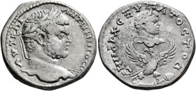 SYRIA, Coele-Syria. Damascus. Caracalla, 198-217. Tetradrachm (Billon, 26 mm, 11.82 g, 12 h), 215-217. ΑΥΤ ΚΑΙ ΑΝΤⲰΝΙΝΟC CЄ Laureate head of Caracalla...