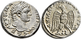 PHOENICIA. Ace-Ptolemais. Caracalla, 198-217. Tetradrachm (Billon, 26 mm, 14.10 g, 1 h), 215-217. ΑΥΤ•Κ•Μ•Α•ΑΝΤΩΝЄΙΝΟC CЄΒ• Laureate head of Caracalla...