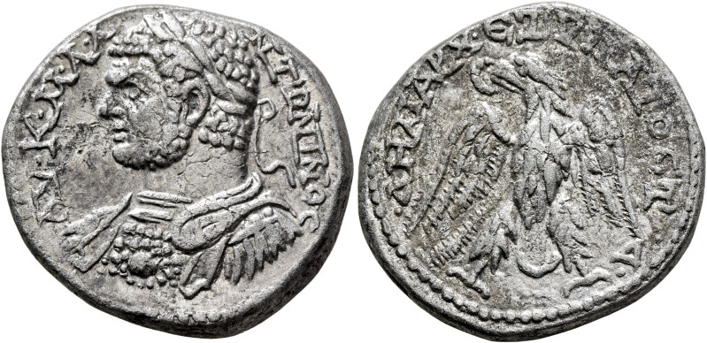 PHOENICIA. Aradus. Caracalla, 198-217. Tetradrachm (Billon, 27 mm, 13.93 g, 6 h)...