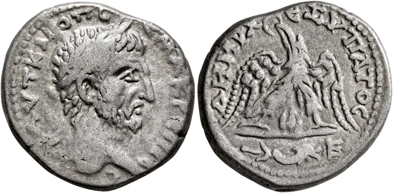 PHOENICIA. Berytus. Macrinus, 217-218. Tetradrachm (Billon, 26 mm, 13.43 g, 12 h...