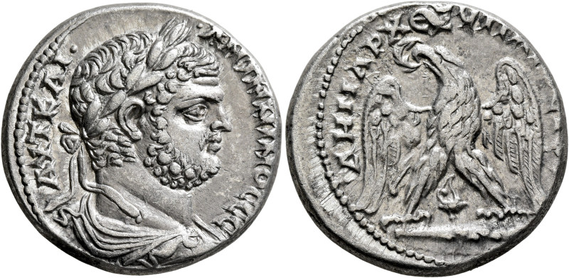 PHOENICIA. Tyre. Caracalla, 198-217. Tetradrachm (Billon, 26 mm, 12.65 g, 12 h),...