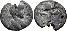 JUDAEA. Aelia Capitolina (Jerusalem). Elagabalus, 218-222. AE (Bronze, 23 mm, 6.06 g, 5 h). Laureate, draped and cuirassed bust of Elagabalus to right...