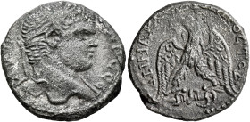 JUDAEA. Caesaraea Maritima. Caracalla, 198-217. Tetradrachm (Billon, 24 mm, 10.42 g, 12 h), 215-217. [ΑΥΤ ΚΑΙ ΑΝΤⲰΝΙΝΟ]C CЄΒ Laureate head of Caracall...