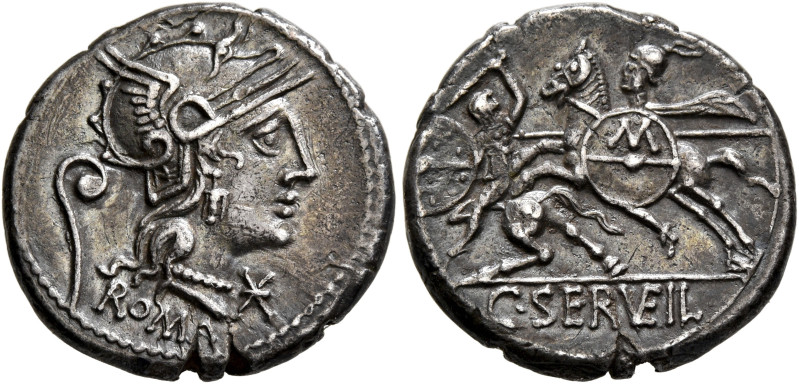 C. Servilius Vatia, 127 BC. Denarius (Silver, 19 mm, 3.84 g, 12 h), Rome. ROMA H...