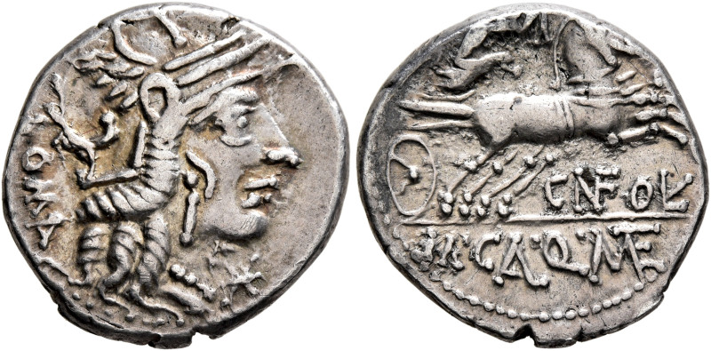 Cn. Fulvius, M. Calidius and Q. Metellus, 117-116 BC. Denarius (Silver, 19 mm, 4...