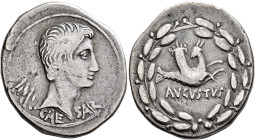 Augustus, 27 BC-AD 14. Cistophorus (Silver, 26 mm, 11.33 g, 12 h), Ephesus, circa 25-20 BC. IMP•CAESAR Bare head of Augustus to right. Rev. AVGVSTVS C...