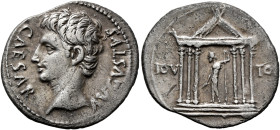 Augustus, 27 BC-AD 14. Denarius (Silver, 20 mm, 3.60 g, 6 h), uncertain mint in Spain (Colonia Patricia?), circa 19 BC. CAESAR AVGVSTVS Bare head of A...