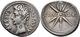 Augustus, 27 BC-AD 14. Denarius (Silver, 21 mm, 3.70 g, 5 h), uncertain mint in Spain (Colonia Patricia?), circa 19-18 BC. CAESAR AVGVSTVS Head of Aug...