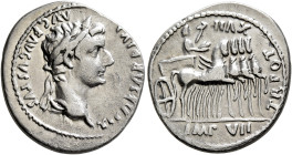 Tiberius, 14-37. Denarius (Silver, 20 mm, 3.63 g, 12 h), Lugdunum, 15-16. TI CAESAR DIVI AVG F AVGVSTVS Laureate head of Tiberius to right. Rev. TR PO...