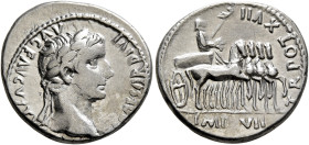 Tiberius, 14-37. Denarius (Silver, 18 mm, 3.75 g, 12 h), Lugdunum, 15-16. TI CAESAR DIVI AVG F AVGVSTVS Laureate head of Tiberius to right. Rev. TR PO...