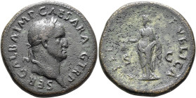 Galba, 68-69. As (Copper, 34 mm, 24.30 g, 6 h), Rome, October 68. SER GALBA IMP CAESAR AVG TR P Laureate head of Galba to right. Rev. LIBERTAS PVBLICA...