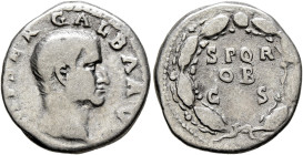 Galba, 68-69. Denarius (Silver, 18 mm, 3.16 g, 5 h), Rome, 2nd half of June 68-January 69. IMP SER GALBA AVG Bare head of Galba to right. Rev. S P Q R...