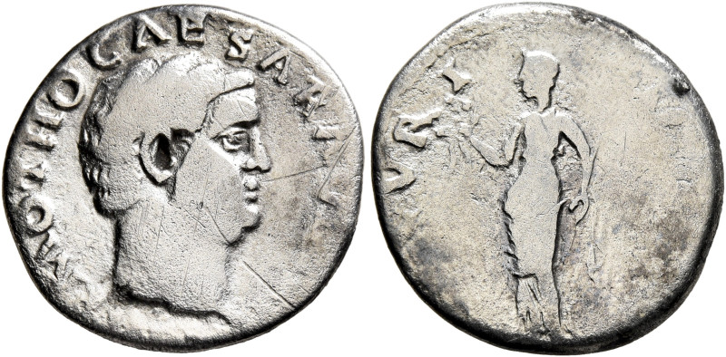 Otho, 69. Denarius (Silver, 18 mm, 3.01 g, 6 h), Rome. IMP OTHO CAESAR AV[G TR P...