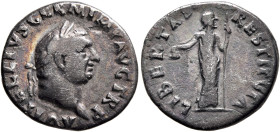 Vitellius, 69. Denarius (Silver, 18 mm, 2.88 g, 6 h), Rome, 19 April-20 December 69. A VITELLIVS GERM IMP AVG TR P Laureate head of Vitellius to right...