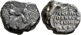 Theodora Komnene, later 11th-1st half 12th century. Seal (Lead, 27 mm, 23.75 g, 12 h). The Annunciation: on the right, the Virgin, nimbate, enthroned ...