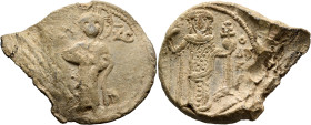 John III Ducas (Vatatzes), emperor of Nicaea, 1222-1254, 1222-1254. Seal (Lead, 43 mm, 337.00 g, 12 h). [ IC ] - XC Christ standing facing on square d...