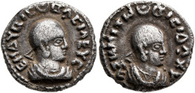 Endybis, circa 300-310. Argyros (Silver, 14 mm, 2.07 g, 12 h). ENΔΥBIC - ΒΑCIΛEYC Draped bust of Endybis to right, wearing tight-fitting head cloth an...