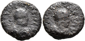 Endybis, circa 300-310. Cast unit (Bronze, 16 mm, 2.67 g, 12 h). [ENΔΥBIC - ΒΑCIΛEYC] Draped bust of Endybis to right, wearing tight-fitting head clot...