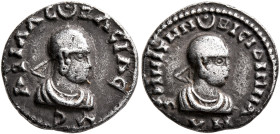 Aphilas, circa 310-325. Argyros (Silver, 16 mm, 2.38 g, 12 h). ΑΦΙΛΑC - ΒΑCΙΛЄ-ΥC Draped bust of Aphilas to right, wearing tight-fitting head cloth an...