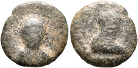 Aphilas, circa 310-325. Lepton (Bronze, 13 mm, 1.45 g, 12 h). ΛΦΙΛΛC - BΛCIΛЄΥ-C Draped bust of Aphilas facing, wearing tight-fitting head cloth; abov...