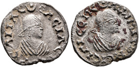 Ousanas I, circa 325-345. Argyros (Silver, 15 mm, 1.35 g, 1 h). ΟΥCΑΝAC - BACIΛЄΥC Draped bust of Ousanas I to right, wearing tight-fitting head cloth...