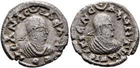 Ousanas I, circa 325-345. Argyros (Silver, 15 mm, 1.39 g, 12 h). ΟΥCΑΝAC - BACIΛЄΥC Draped bust of Ousanas I to right, wearing tight-fitting head clot...