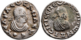 Ousanas I, circa 325-345. Argyros (Silver, 14 mm, 1.78 g, 12 h). ΟΥCΑΝAC - BACIΛЄΥC Draped bust of Ousanas I to right, wearing tight-fitting head clot...