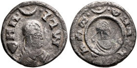 Wazeba, circa 340. Argyros (Silver, 12 mm, 0.73 g, 12 h). ወዘበ•-•ነገሠ ('wzbngs' = 'Wazeba, king' in Ge'ez) Draped bust of Wazeba to right, wearing tight...