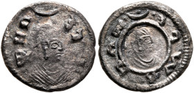 Wazeba, circa 340. Argyros (Silver, 12 mm, 0.84 g, 12 h). ወዘበ-ነገሠ ('wzbngs' = 'Wazeba, king' in Ge'ez) Draped bust of Wazeba to right, wearing tight-f...
