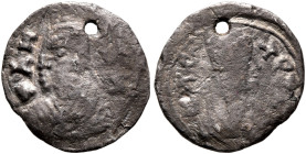 Ezanas, circa 345-380. 3 Argyroi (Silver, 12 mm, 0.53 g, 12 h), pagan types, circa 345-360. ↃAИ-AZH Draped bust of Ezanas to left, wearing tight-fitti...