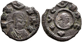 Ezanas, circa 345-380. Argyros (Silver, 11 mm, 0.38 g, 12 h), pagan types, circa 345-360. HZA-NAC Draped bust of Ezanas to right, wearing tight-fittin...