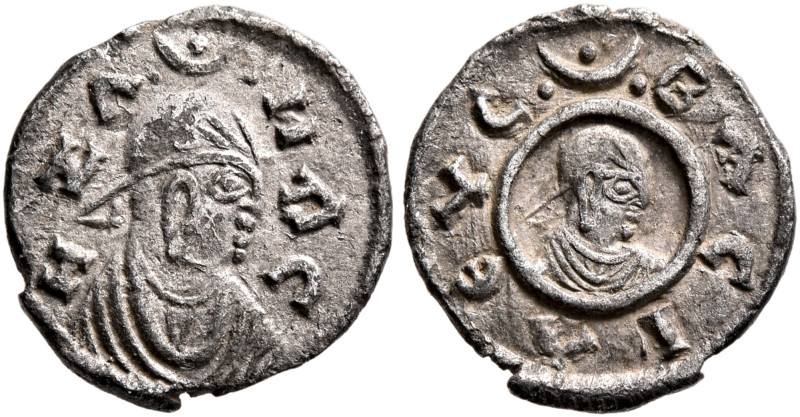 Ezanas, circa 345-380. Argyros (Silver, 12 mm, 0.63 g, 12 h), pagan types, circa...