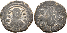 Ezanas, circa 345-380. Lepton (Bronze, 15 mm, 0.87 g, 1 h), pagan types, circa 345-360. ΒΑCIΛЄΥC Draped bust of Ezanas to right, wearing tight-fitting...
