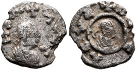 Ezanas, circa 345-380. Argyros (Silver, 10 mm, 0.26 g, 12 h), Christian types, circa 359/60-380. ✠HZA-ИAC Draped bust of Ezanas to right, wearing tigh...