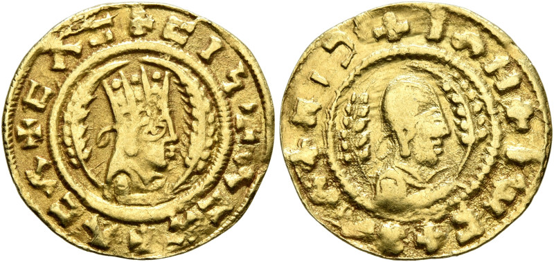 Noe, 5th century. Chrysos (Gold, 18 mm, 1.51 g, 12 h). ✠ΛCX✠ΛCΛ✠CΛC✠CIነ Draped h...