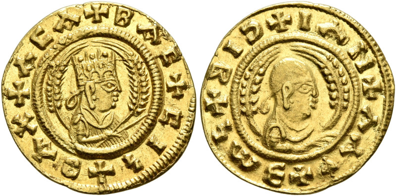 Noe, 5th century. Chrysos (Gold, 17 mm, 1.55 g, 12 h). ✠ᗺAX✠ΛCΛ✠BAC✠CIነ Draped h...