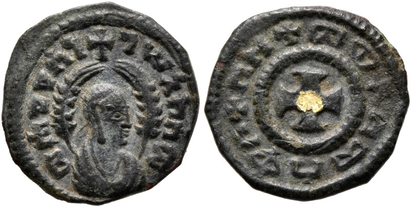Mhdys, circa 450s-460s. AE (Gilt Bronze, 15 mm, 1.27 g, 12 h). መሐደየሰነ-ገሠአከሰመ ('m...