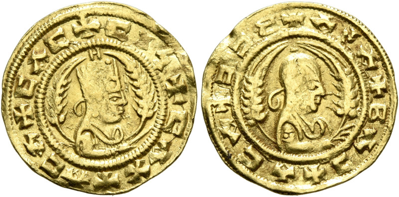Ebana, circa 460s-480s. Chrysos (Gold, 17 mm, 1.61 g, 12 h). ✠CΛC✠CIነ✠CAX✠ACA Dr...
