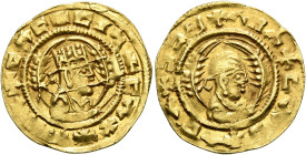 Ebana, circa 460s-480s. Chrysos (Gold, 17 mm, 1.59 g, 12 h). ✠CΛC✠CIነ✠CΛX✠ΛCΛ Draped half-length bust of Ebana to right, wearing tiara and circular ea...