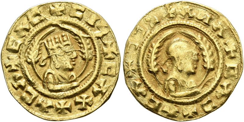 Ebana, circa 460s-480s. Chrysos (Gold, 17 mm, 1.49 g, 11 h). ✠CΛC✠CIነ✠CAX✠ACA Dr...