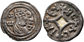 Ebana, circa 460s-480s. 3 Argyroi (Gilt Silver, 14 mm, 0.80 g, 9 h). E-Β-ΛNΛ Draped bust of Ebana to right, wearing tiara and circular earring, all wi...