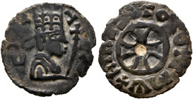 Anonymous, circa 460s-first quarter 6th century. Lepton (Gilt Bronze, 16 mm, 1.00 g, 11 h). CA X - A-CA Draped half-length male bust to right, wearing...