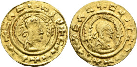 Anonymous, After 480s. Chrysos (Gold, 18 mm, 1.57 g, 12 h). ✠CΛC✠CIN✠CΛX✠ΛCΛ Draped half-length male bust to right, wearing tiara and circular earring...