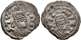 Kaleb, circa 510-530s. Argyros (Billon, 14 mm, 0.65 g, 12 h). ከለበ-ነገሠ ('klbngs' = 'Kaleb, king' in Ge'ez) Draped bust of Kaleb to right, wearing tiara...