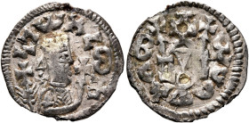 Alla Amidas/Armeha, before 540-550s. Argyros (Gilt Billon, 18 mm, 1.17 g, 12 h). ነገሠአረመሐ ('ngsʼrmh' = 'King Armeha' in Ge'ez) Draped half-length bust ...