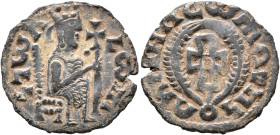 Alla Amidas/Armeha, before 540-550s. Dilepton (Bronze, 20 mm, 1.54 g, 12 h). ነገሠአ-ረመሐ ('ngsʼrmh' = 'King Armeha' in Ge'ez) Alla Amidas/Armeha seated r...