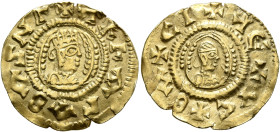Ella Gabaz/Wazen Agad, circa late 550s-560s. Chrysos (Gold, 19 mm, 1.55 g, 12 h). ✠AΛΛA ΓΑΒΑZ NΓ Draped half-length bust of Ella Gabaz/Wazen Agad to r...