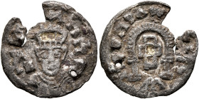 Ella Gabaz/Wazen Agad, circa late 550s-560s. Unit (Gilt Billon, 17 mm, 0.90 g, 12 h). ነገ[ሠአ]ከሰመ ('ngsʼksm' = 'King of Axum' in Ge'ez) Draped bust of E...